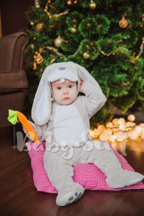 Маскарадный детский костюмчик Бело-серого зайчика