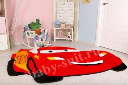 Детский меховой коврик "Машинка" для малышей и детей