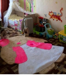 Детский меховой коврик "Зайка" для малышей и детей