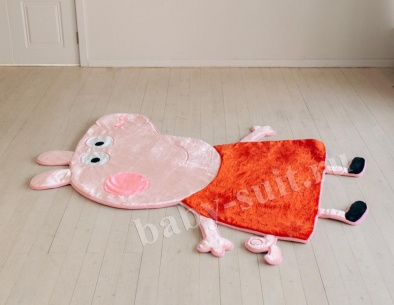 Детский меховой коврик "Свинка Мама" для малышей и детей