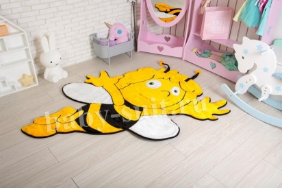 Детский меховой коврик "Пчелка" для малышей и детей