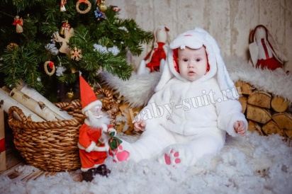 Карнавальный костюм "Белый зайчик" для  малышей и детей